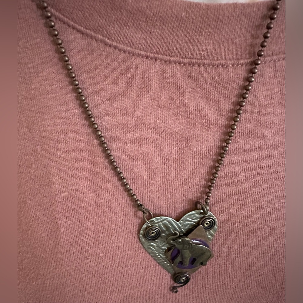 Beautiful Bronze Elephant Necklace with latch